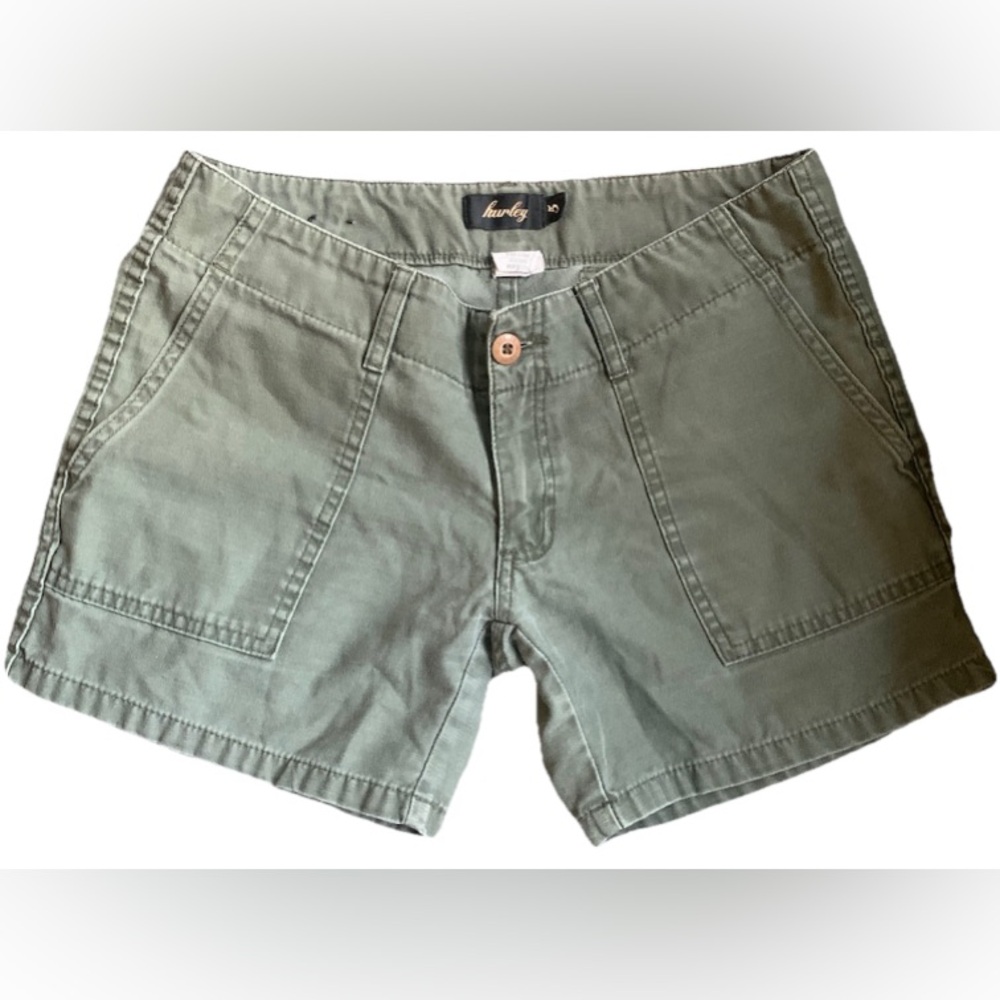 Hurley Olive Green Utility Shorts - Women’s Size 4 - Army Green Cargo